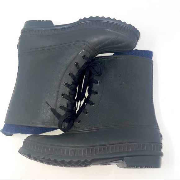 Vintage Sorel Canada Rubber Boots – Wool Lined, Black, Men's Size 7 - Picture 4 of 11